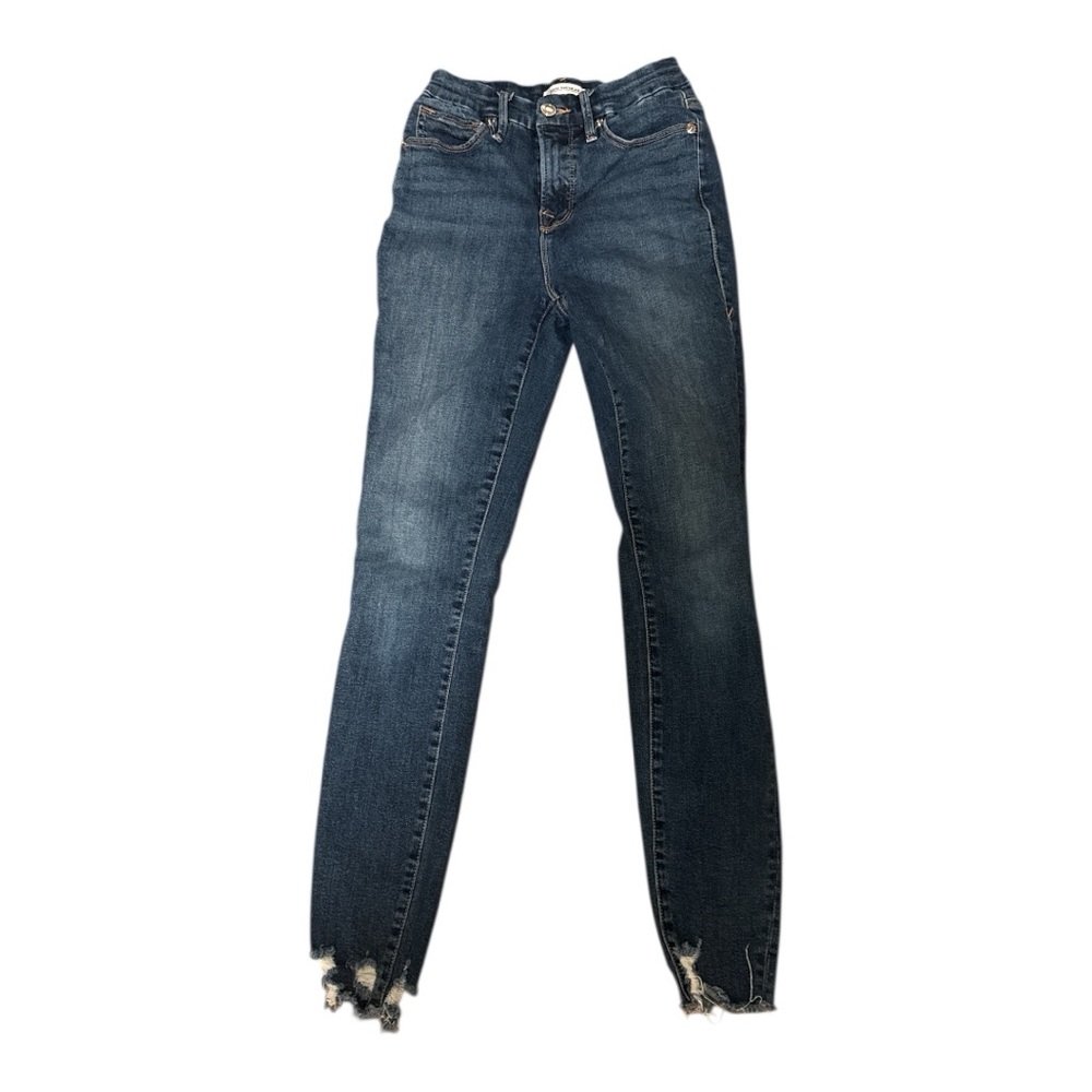 Good American  Dark Blue Skinny Jeans  ankle  “Good Legs” Size 2 organic cotton